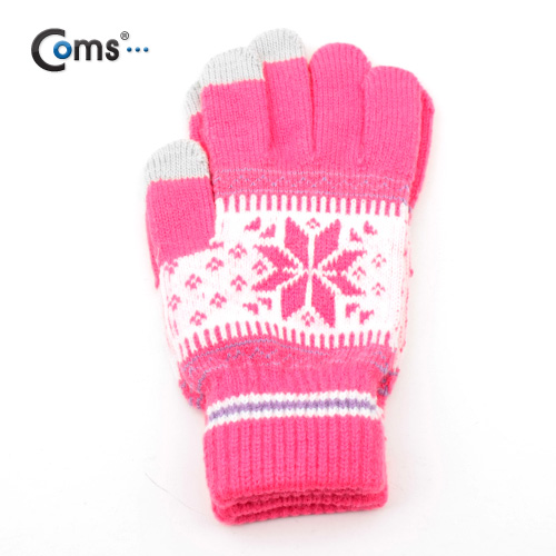 Coms 스마트폰 장갑(눈꽃모양) Pink
