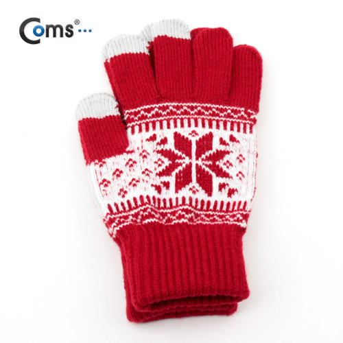 Coms 스마트폰 장갑(눈꽃모양) Red