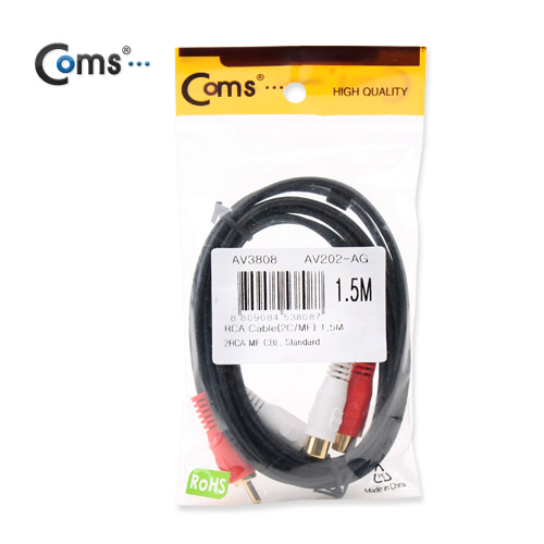 Coms RCA 케이블(2선/연장) 1.5M