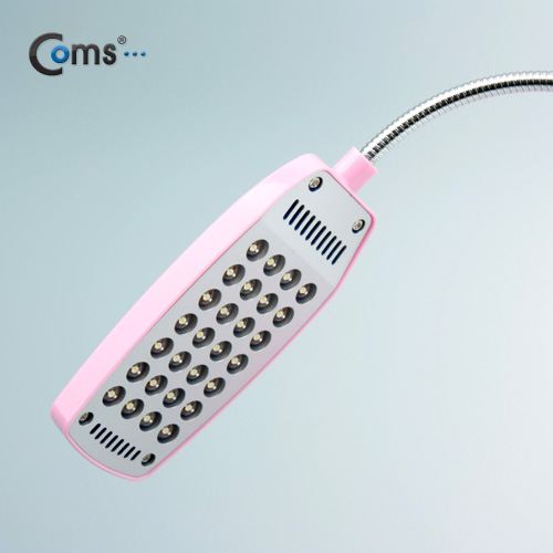 Coms USB 램프(스탠드형),28LED,핑크