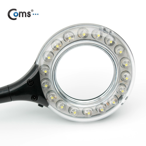 Coms USB 램프(스탠드형),18LED/원형, 블랙