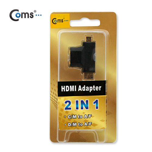 Coms HDMI 변환 젠더,Mini HDMI(M)+Micro HDMI(M) to HDMI