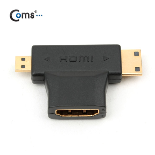 Coms HDMI 변환 젠더,Mini HDMI(M)+Micro HDMI(M) to HDMI