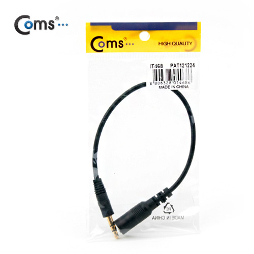 Coms 스테레오 케이블 3.5Ø/3극(M)-4극(F),15cm