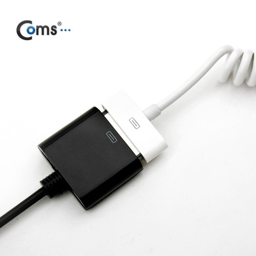 Coms iOS 스마트폰 변환젠더(iOS 스마트폰 30P/Micro 5P), 10cm Black