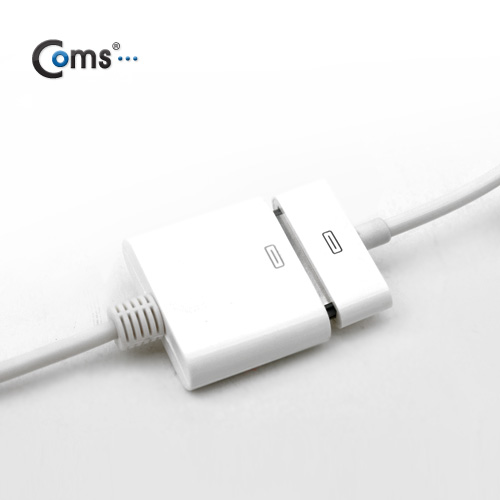 Coms iOS 스마트폰 변환젠더(iOS 스마트폰 30P/Micro 5P), 10cm White