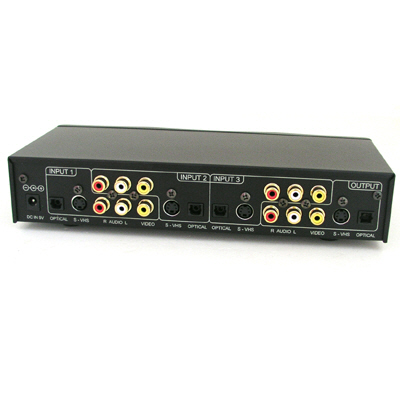 Coms A/V 셀렉터 - 리모콘 포함/ SVHS/RCAx3/Optical [AVS-31R]