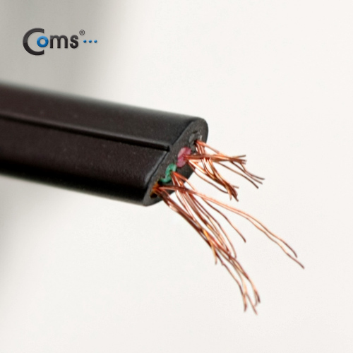 Coms 전화선 Roll(플랫타입/4C/200m) 아이보리/블랙