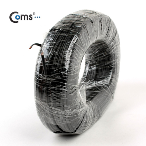 Coms 전화선 Roll(플랫타입/4C/200m) 아이보리/블랙