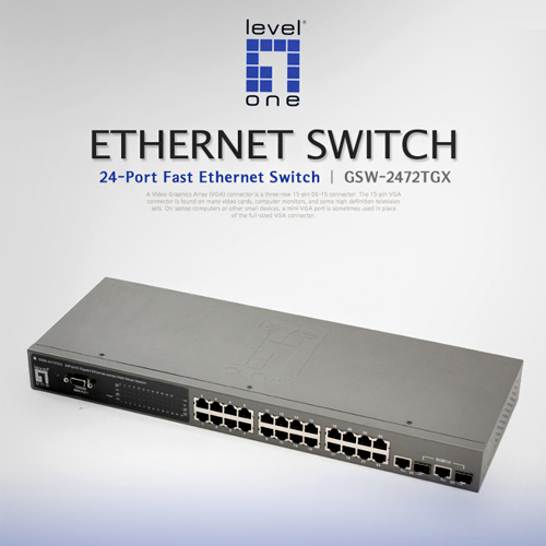 LevelOne 24포트 10/100Mbps + 2GBIC