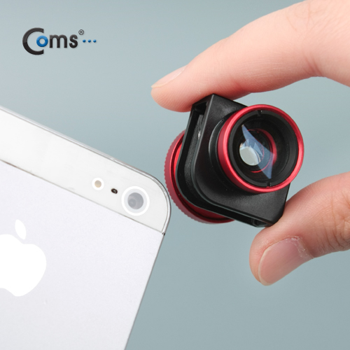 Coms 스마트폰 카메라 확대경, IOS 스마트폰 5전용 (피쉬아이/Macro/Wide 기능)