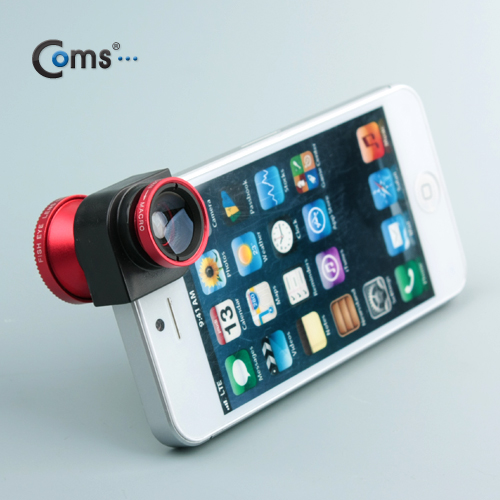 Coms 스마트폰 카메라 확대경, IOS 스마트폰 5전용 (피쉬아이/Macro/Wide 기능)