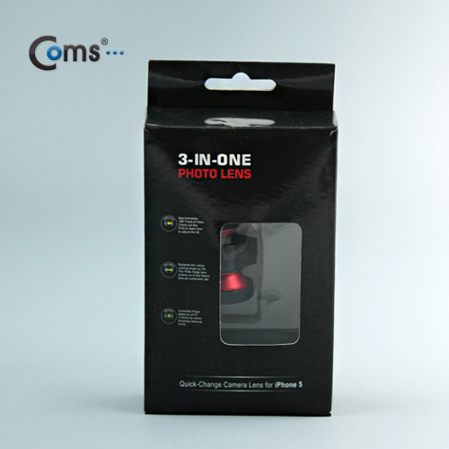 Coms 스마트폰 카메라 확대경, IOS 스마트폰 5전용 (피쉬아이/Macro/Wide 기능)