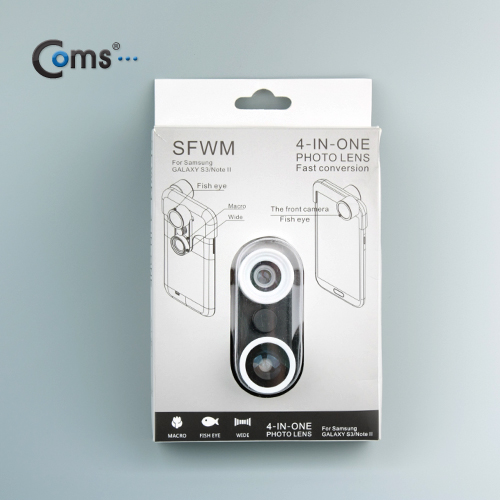 Coms 스마트폰 카메라 확대경, 갤럭시S3 전용 (피쉬아이/Macro/Wide 기능)