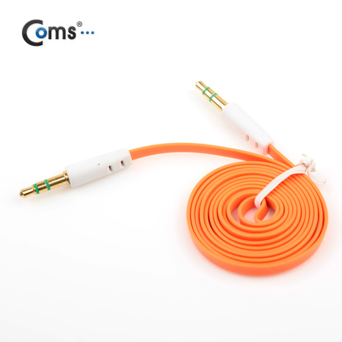 Coms 스테레오 케이블 (Flat형/3.5Ø/MM) 1M, Orange/Stereo