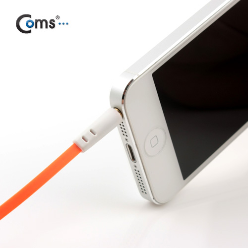 Coms 스테레오 케이블 (Flat형/3.5Ø/MM) 1M, Orange/Stereo