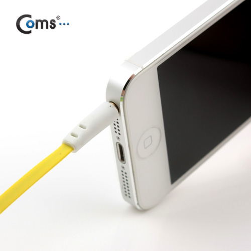 Coms 스테레오 케이블 (Flat형/3.5Ø/MM) 1M, Yellow/Stereo