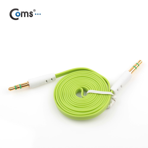 Coms 스테레오 케이블 (Flat형/3.5Ø/MM) 1M, Green/Stereo