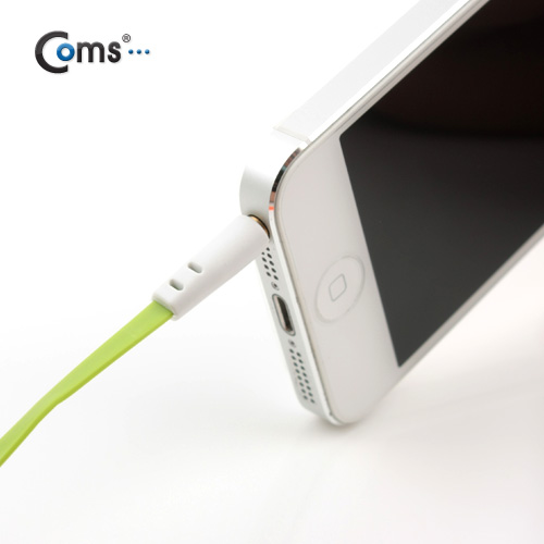 Coms 스테레오 케이블 (Flat형/3.5Ø/MM) 1M, Green/Stereo