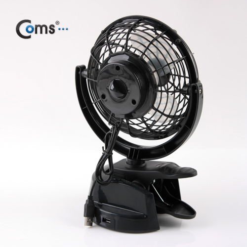 Coms USB 선풍기 (상하조절/집게거치형), Black/특대형-30cm