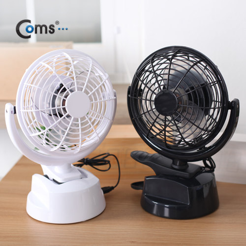 Coms USB 선풍기 (상하조절/집게거치형), Black/특대형-30cm