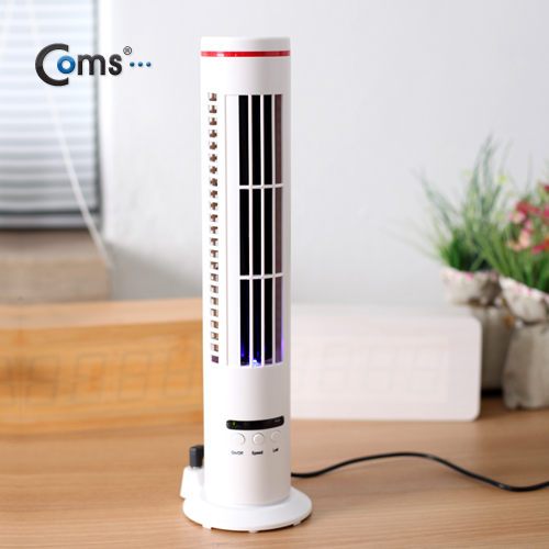 Coms USB 선풍기 (3단조절/스탠드타워형), White