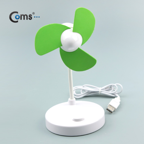 Coms USB 선풍기 (Green), 각도조절/미끄럼방지패드