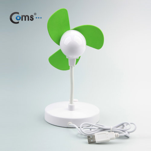 Coms USB 선풍기 (Green), 각도조절/미끄럼방지패드