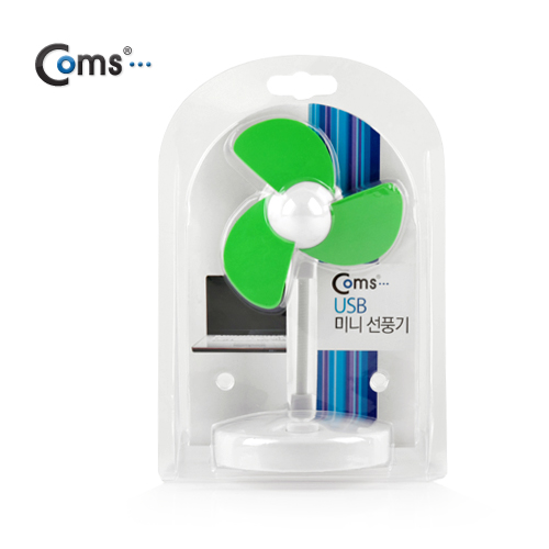 Coms USB 선풍기 (Green), 각도조절/미끄럼방지패드