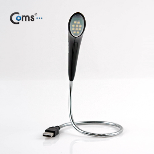 Coms USB램프, 라인형, 10LED/black (터치전원)