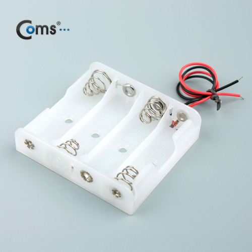 Coms 건전지 홀더,AAx4ea,2선전원,화이트