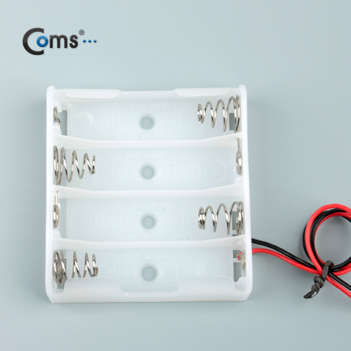 Coms 건전지 홀더,AAx4ea,2선전원,화이트