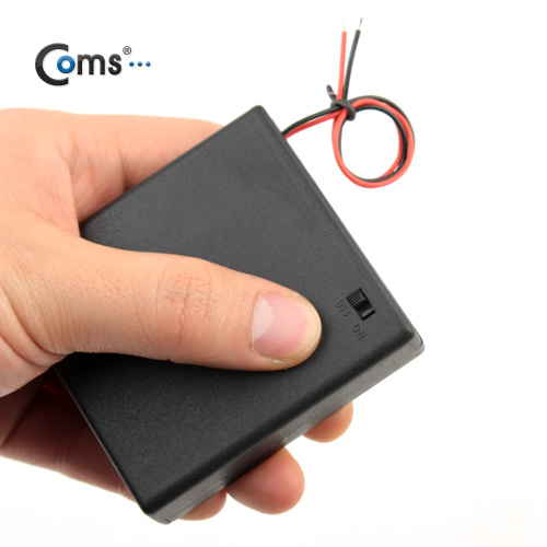 Coms 건전지 홀더 케이스,AAx4ea,2선전원,On/Off스위치