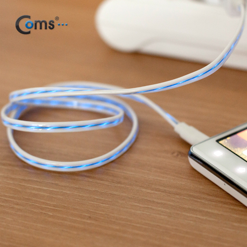 Coms USB/Micro USB(B) 케이블(EL 발광 LED), Black