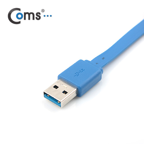 Coms USB 3.0/Micro USB(B) 케이블 (청색/Flat형), 50cm