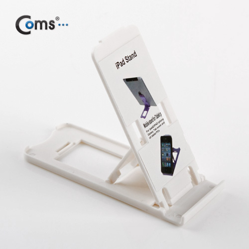 Coms 스마트폰 스탠드 (플라스틱 접이형, 흰색)