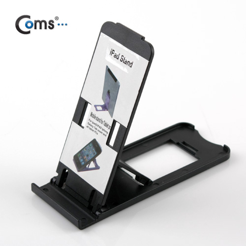 Coms 스마트폰 스탠드 (플라스틱 접이형, 검정)