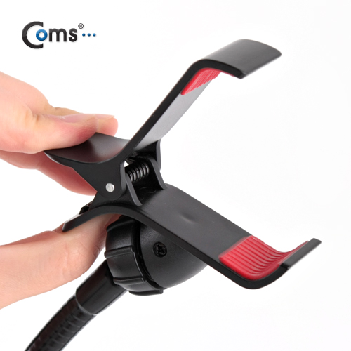 Coms 스마트폰 거치대, 탁상용 집게형/Black (Flexible 각도조절기능)