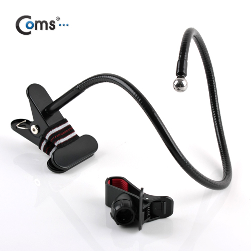 Coms 스마트폰 거치대, 탁상용 집게형/Black (Flexible 각도조절기능)