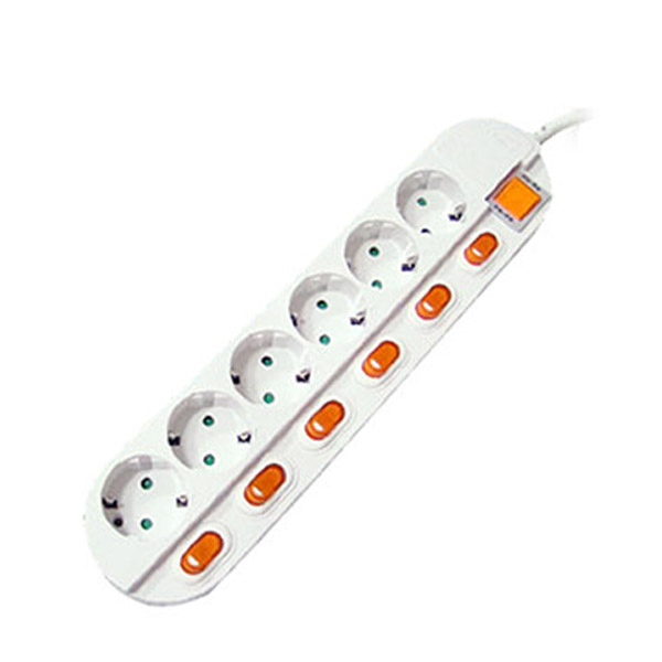 오성정밀 개별형 6구 접지 멀티탭 1.5M