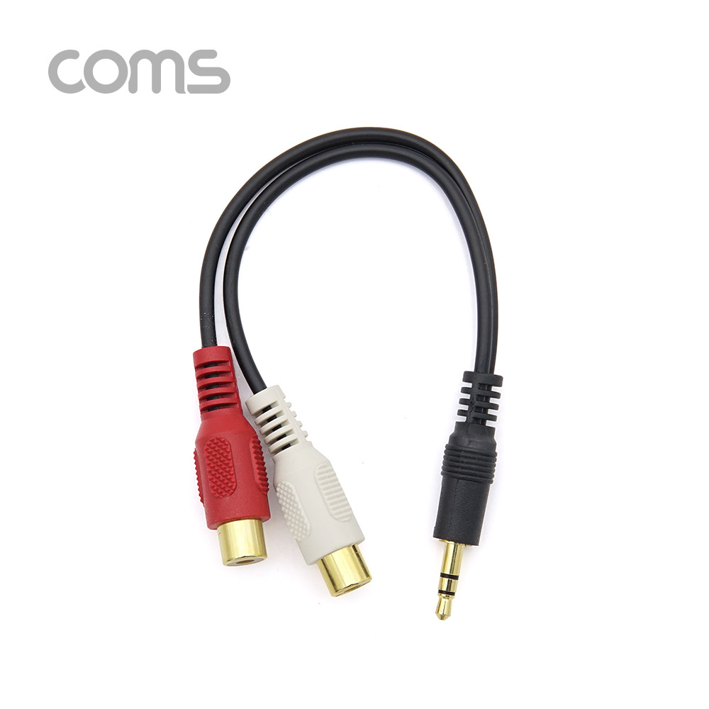 Coms 스테레오/RCA 2선(F) 케이블 10Cm - RCA 단자 Female 타입