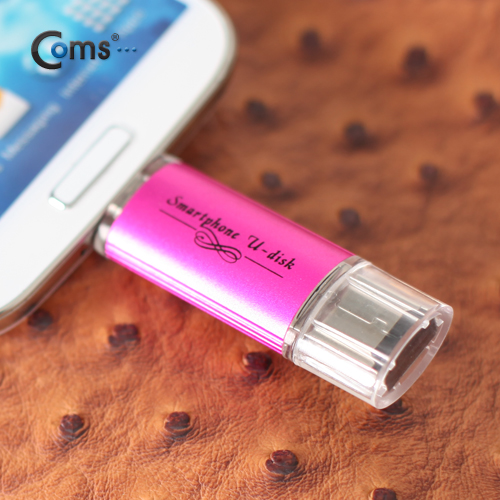 Coms 스마트폰 OTG USB 카드리더기, PINK (Micro SD 메모리지원)