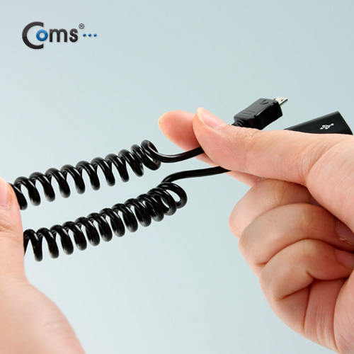 Coms 스마트폰 OTG 케이블-스프링(10cm~30cm)