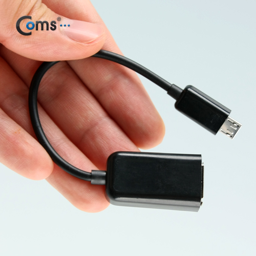 Coms 스마트폰 OTG 젠더-Micro USB(M)/USB A(F),실속형, Black