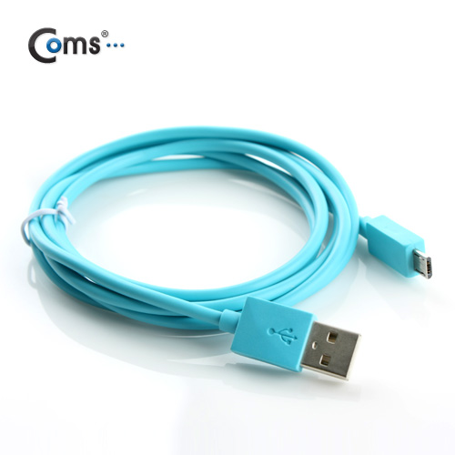 Coms USB/Micro USB(B) 케이블(color) 1.5M, Sky Blue