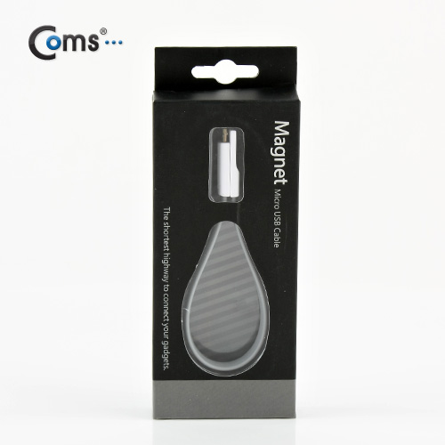 Coms USB/Micro USB(B) 케이블(Flat형/자석), 20cm, White