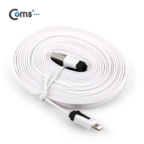 Coms iOS 8핀/8Pin 플랫 케이블 White, 3M