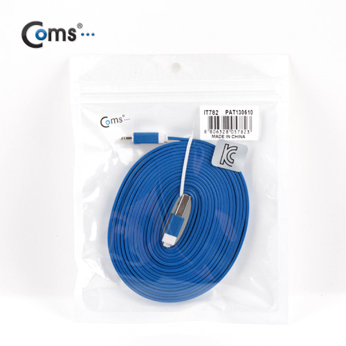 Coms iOS 8핀/8Pin 플랫 케이블 Blue, 3M