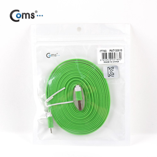 Coms iOS 8핀/8Pin 플랫 케이블 Green, 3M