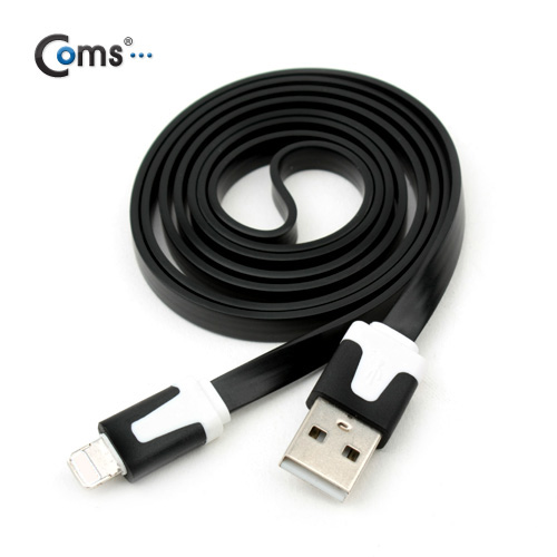 Coms iOS 8핀/8Pin 플랫 케이블 Black